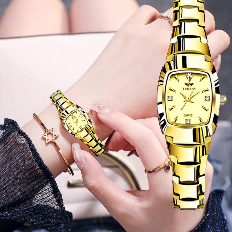 Stylish Korean Women's Waterproof Square Watch - Elegant and Trendy Design