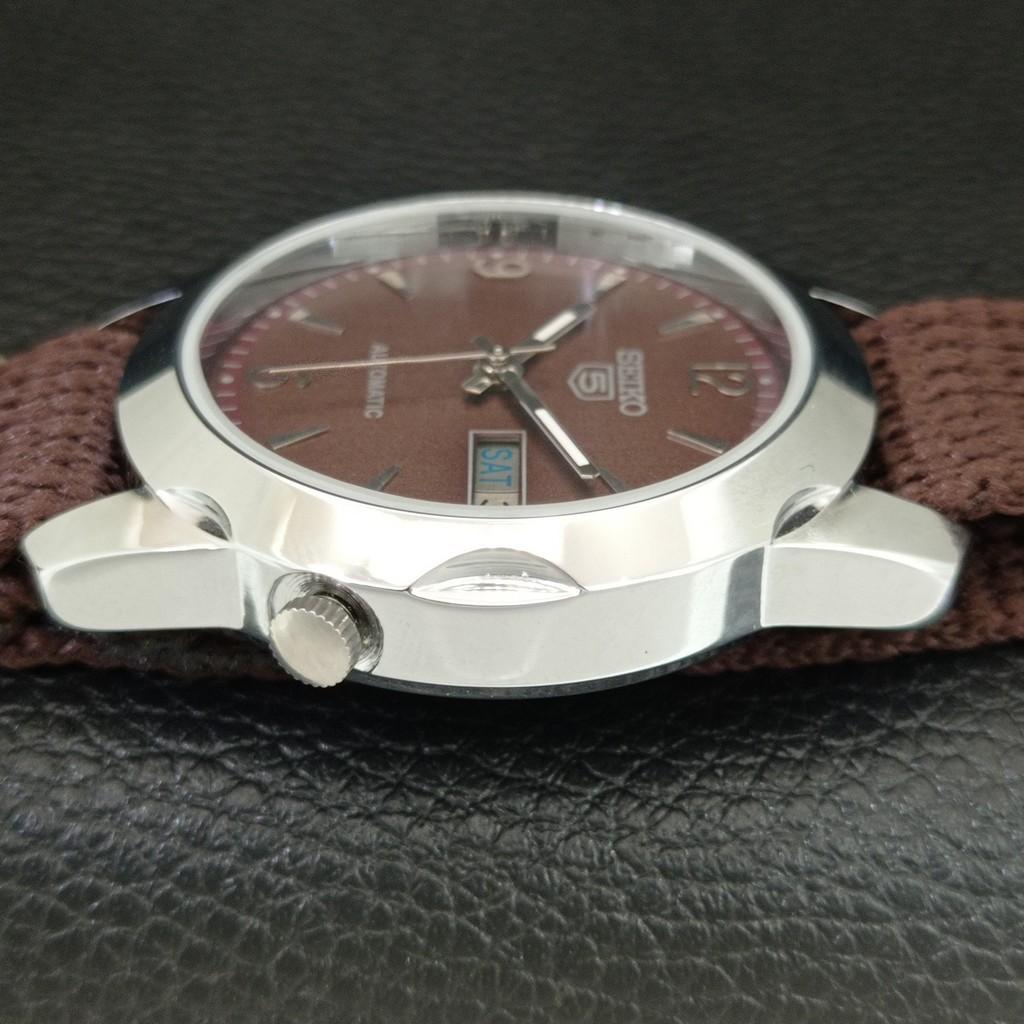 AUTOMATIC VINTAGE REFURBISHED SEIKO 5 JAPAN MENS BROWN DIAL WATCH a445674-1