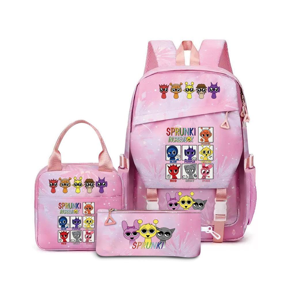 Rhythm Box Music Game Backpack Student Children Cute School Bag Three-piece Lunch