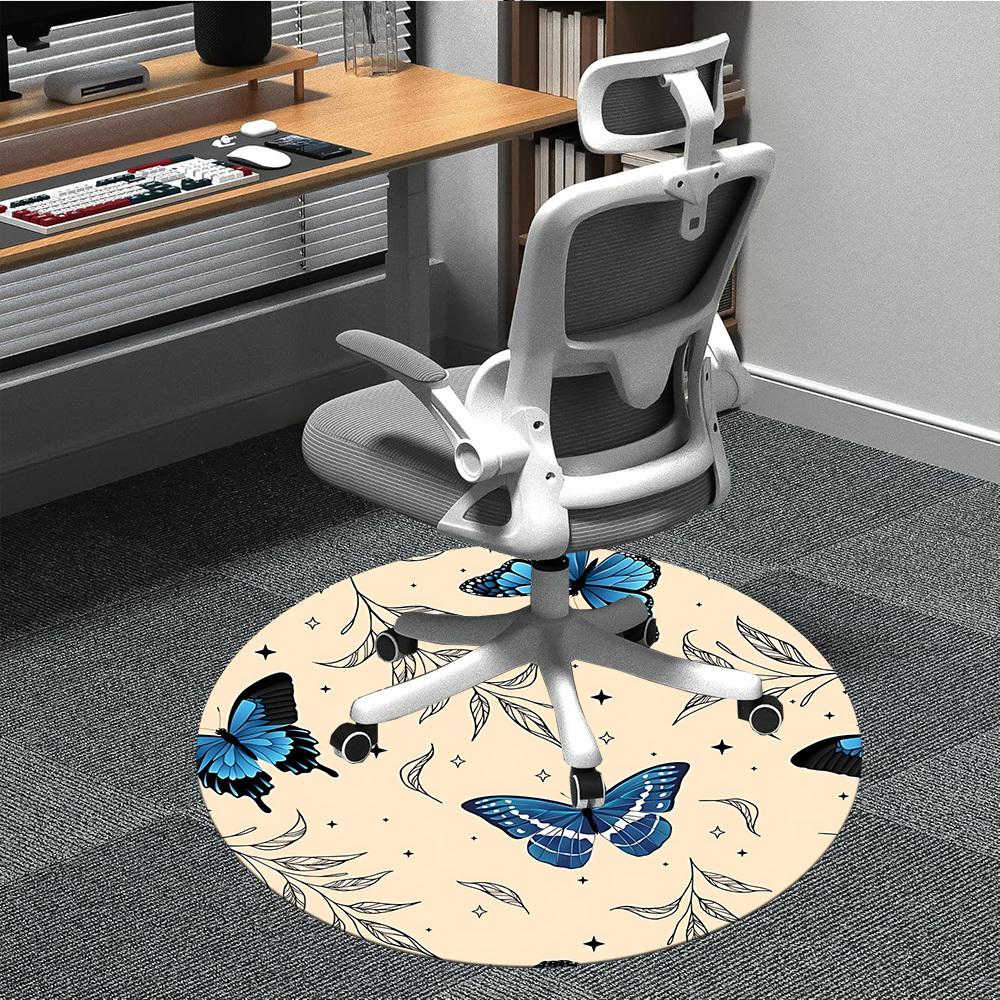

1pc Butterfly Print Chair Carpet for Office, Non-slip, Soft and Durable Office Rug for Decoration, Perfect for Office yy260105050 80cm by 80cm