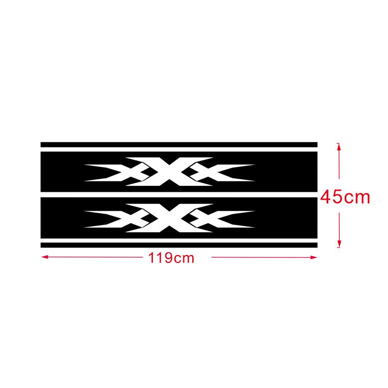 Hot-Selling X Car Engine Hood Sticker - Creative Racing Stripes for a Modified Vehicle
