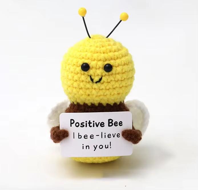 Positive Energy Potato Hug Pocket Mini Handmade Plush Wool Knitting Doll With Card Funny Birthday Gift Home Room Decoration