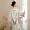 Xiangying Chinese-Style Floral Jacquard Cropped Jacket