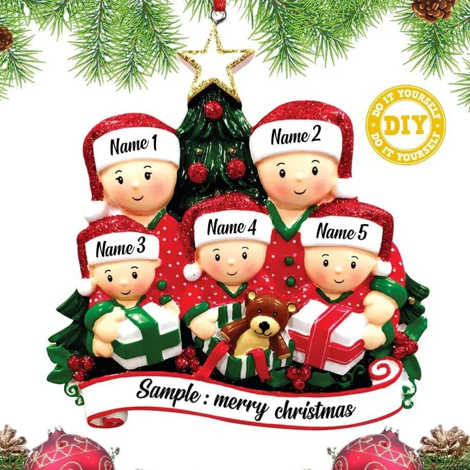 50PCS Christmas Tree Hanging DIY Writing Decoration Personalized Home Christmas Decoration Cute Bear Christmas Decoration