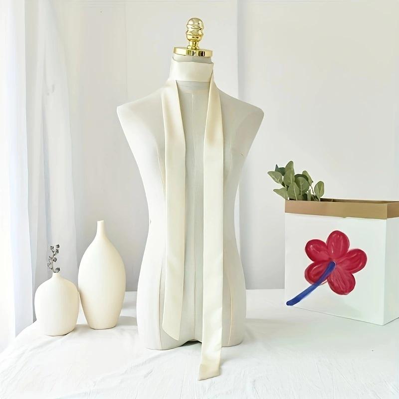 

Silk Long Narrow Scarf for Women - Versatile Neck, Hair, and Waist Accessory