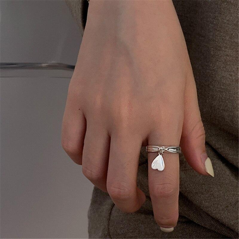 

Кольцо в форме сердца из стерлингового серебра 925 пробы для женщин, девочек, вечеринок, дней рождения, модных панк-ювелирных изделий JZ597