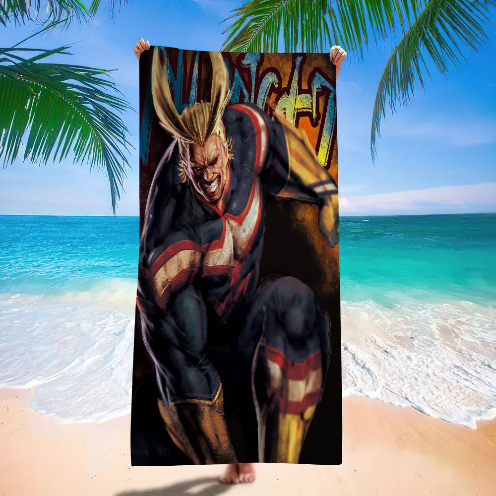 All Might My Hero Academia Bath Towel Microfiber Soft Water Absorbing Breathable For Girl Kids Decorative Cartoon Beach Towel