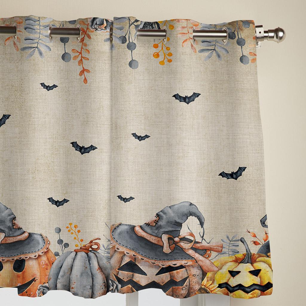 Perdele Dovleac Liliac Halloween pentru Dormitor Living Tratament Ferestre Jaluzele Bucătărie Decor Acasă Draperii