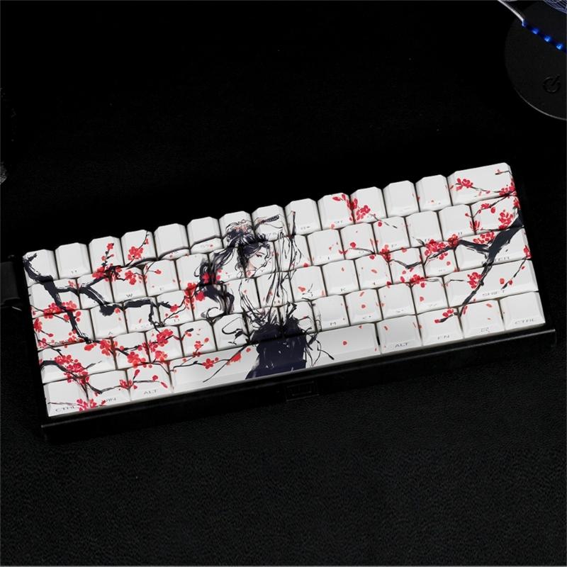 Original Profil Tastenkappen PBT Material Farbsublimation Seitendruck Tastenkappe Für Kleine Mechanische Tastaturen 60% 68% Layout