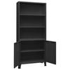Industrial Style Bookshelf Anthracite 80 x 32 x 180 cm Steel
