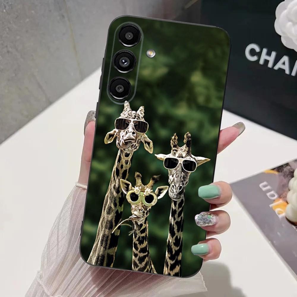 Giraffen-Illustration    Handyhülle für Samsung S24,S21,S22,S23,S30,Ultra,S20,Plus,Fe,Lite,Note,10,9,5G Schwarze Weiche Hülle