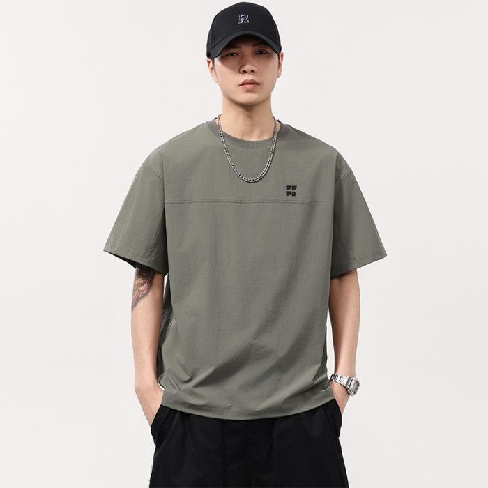 New Summer Men's Short-sleeved Thin T-shirt Men's Fabric Short T-shirt