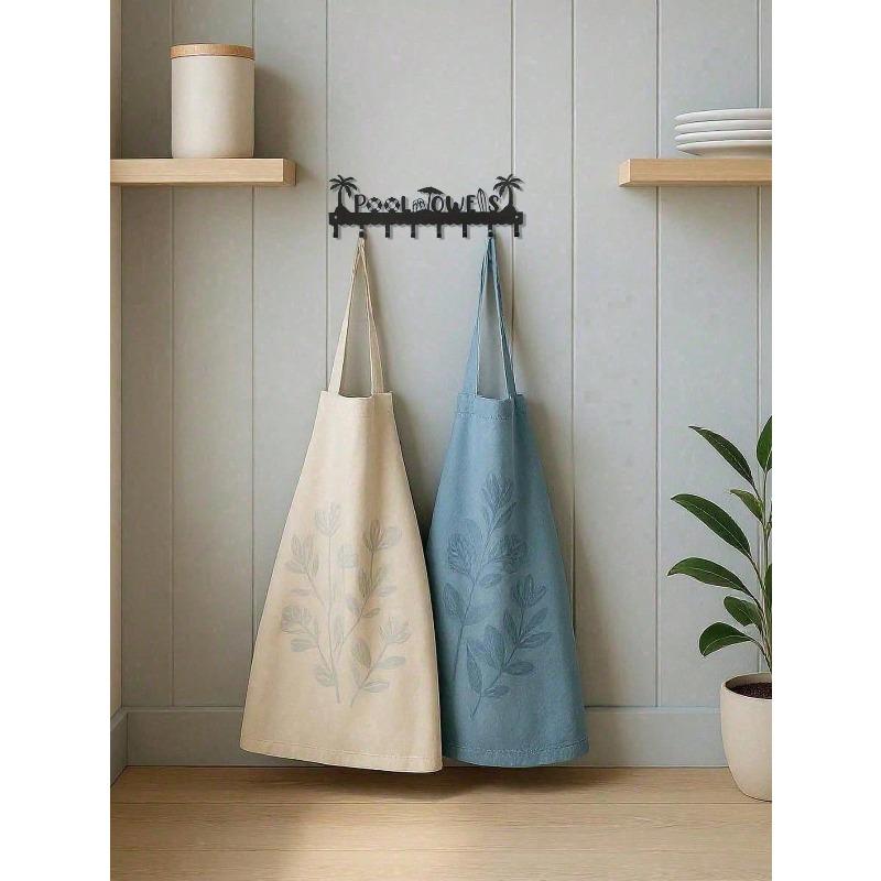 Heavy Duty Wall Hooks Black Modern Towel Robe Hanger Space Saving Mount Organizer Bathroom Bedroom Kitchen Metal Home Storage Decor