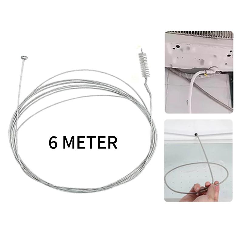 6M Air Conditioner Drain Pipe Dredging Brush Extra Long Pipe Tube Cleaner