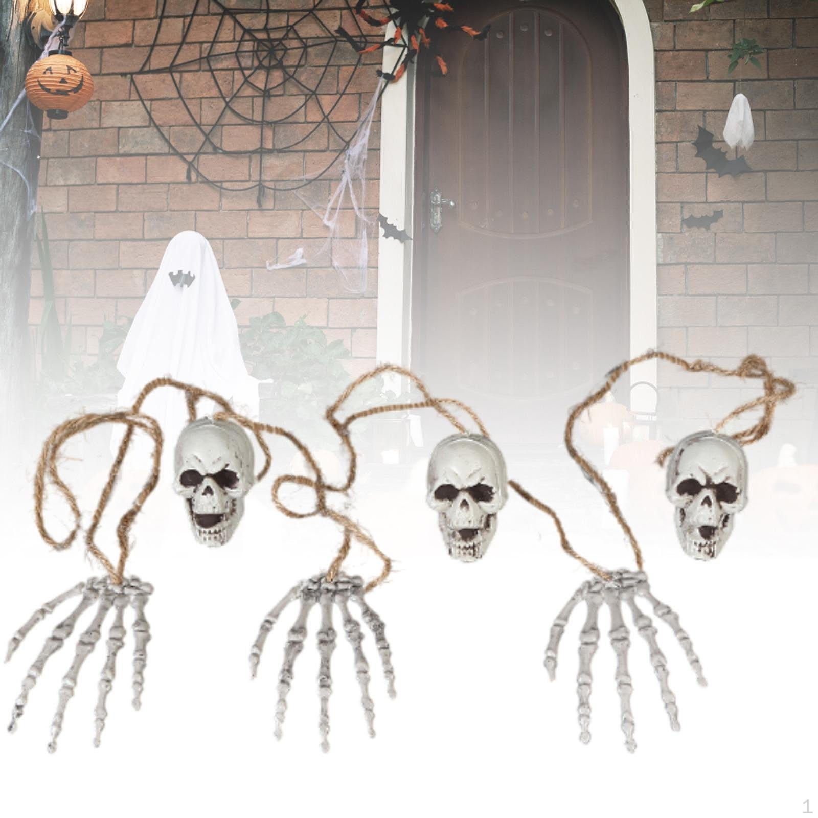 

Ужасный скелет, подвесное украшение, украшение на Хэллоуин, домашний декор, художественные поделки, реквизит для вечеринки, привидения Skeleton Hand Head