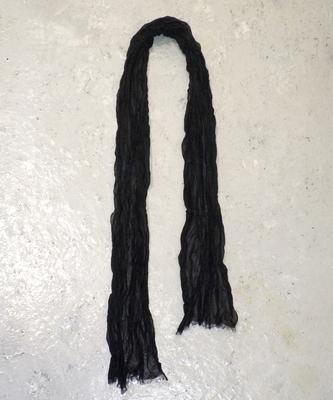 CENTAUR.KR Silk Cotton Wrinkle Scarf_Black