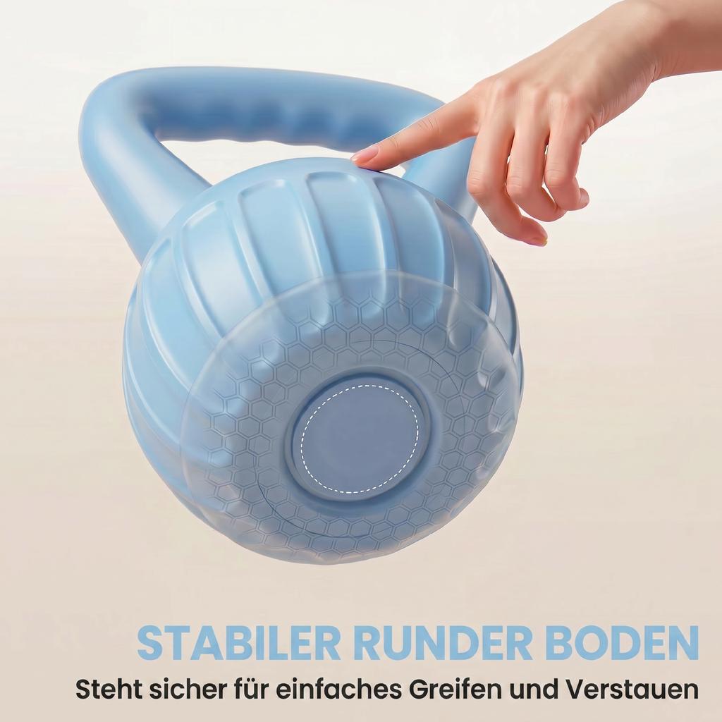 Kettlebell 6 kg Weight, Sand-Filled Weight for Beginners, Home Strength Training, 21 x 21 x 27 cm, Blue