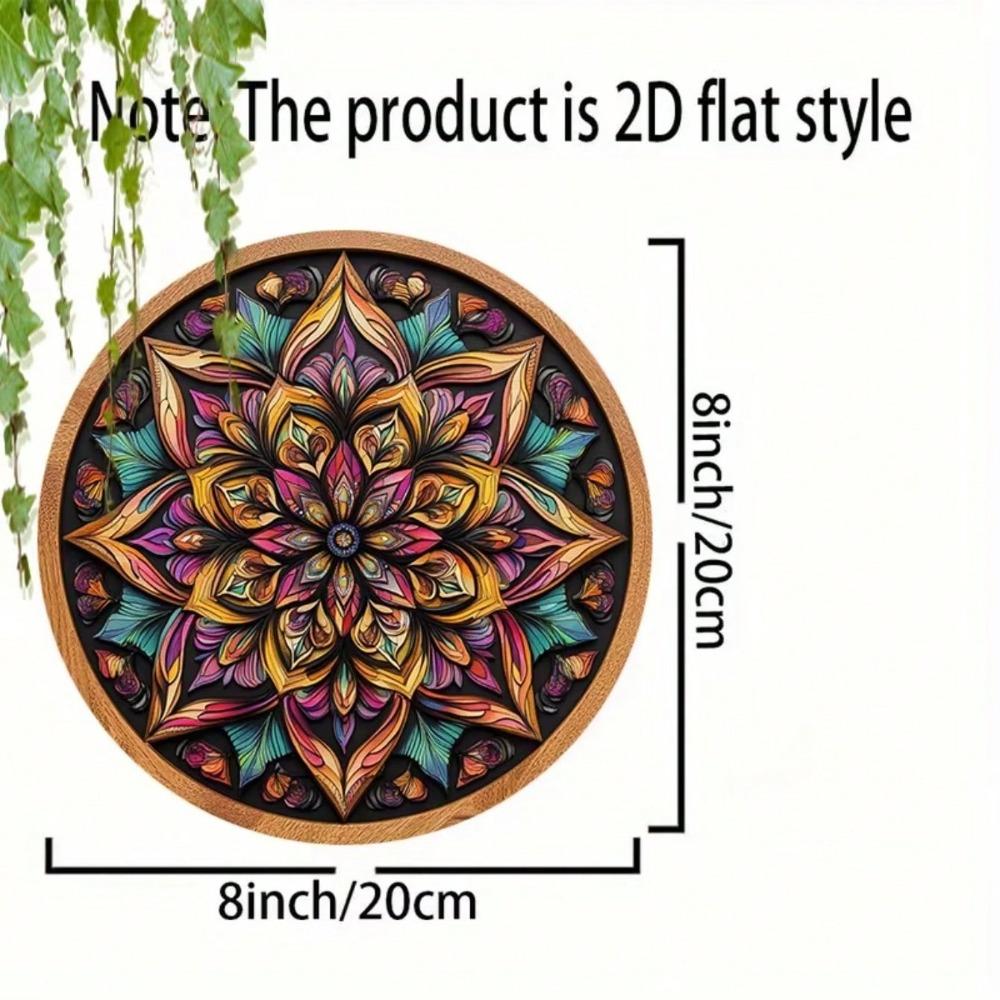Vibrant Kaleidoscope Petal Metal Wall Art 20cm Round Iron Decor Home Cafe Restaurant Durable Easy Install