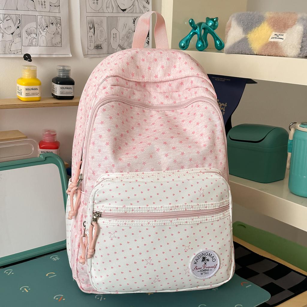 Schoolbag Korean version ins high value youth girly feeling backpack primary school bag female sweet soft sister middle school student backpack