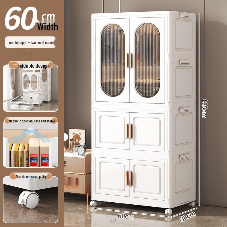 No-Installation Child's Wardrobe: Durable, Multi-Layer Folding Storage Cabinet