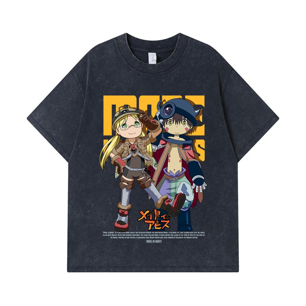 275 GSM Washed T-shirts 100% Cotton Made in Abyss V1 Print Unisex Heavy Cotton T Shirt