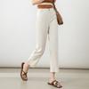 2025 Spring/Summer Women's High Waist Mugwort Tencel Cigarette Pants – Loose, Nine-Point Slit Casual Wear