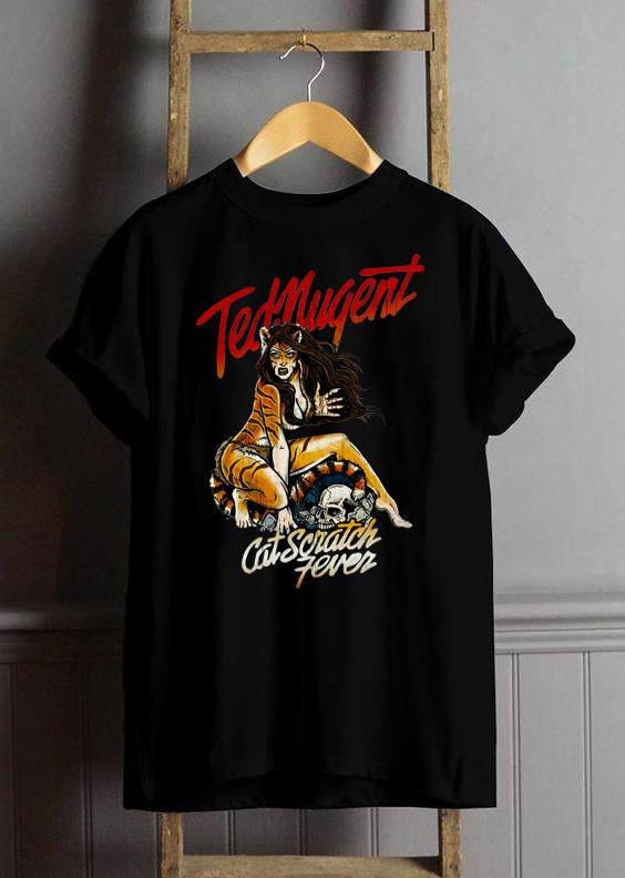 Ted Nugent Cat Scratch Fever Cotton Black S-234XL Unisex Tee Shirt CM791 Unisex T-Shirt XXL