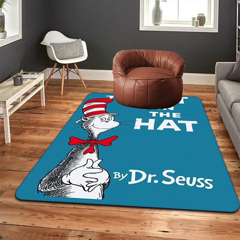 Dr. Seuss's The Cat in the Hat Rug Floor Mat for Living Room or Bedroom Soft and Comfortable Carpet a Gift for Birthday and Holiday.NFF0928218