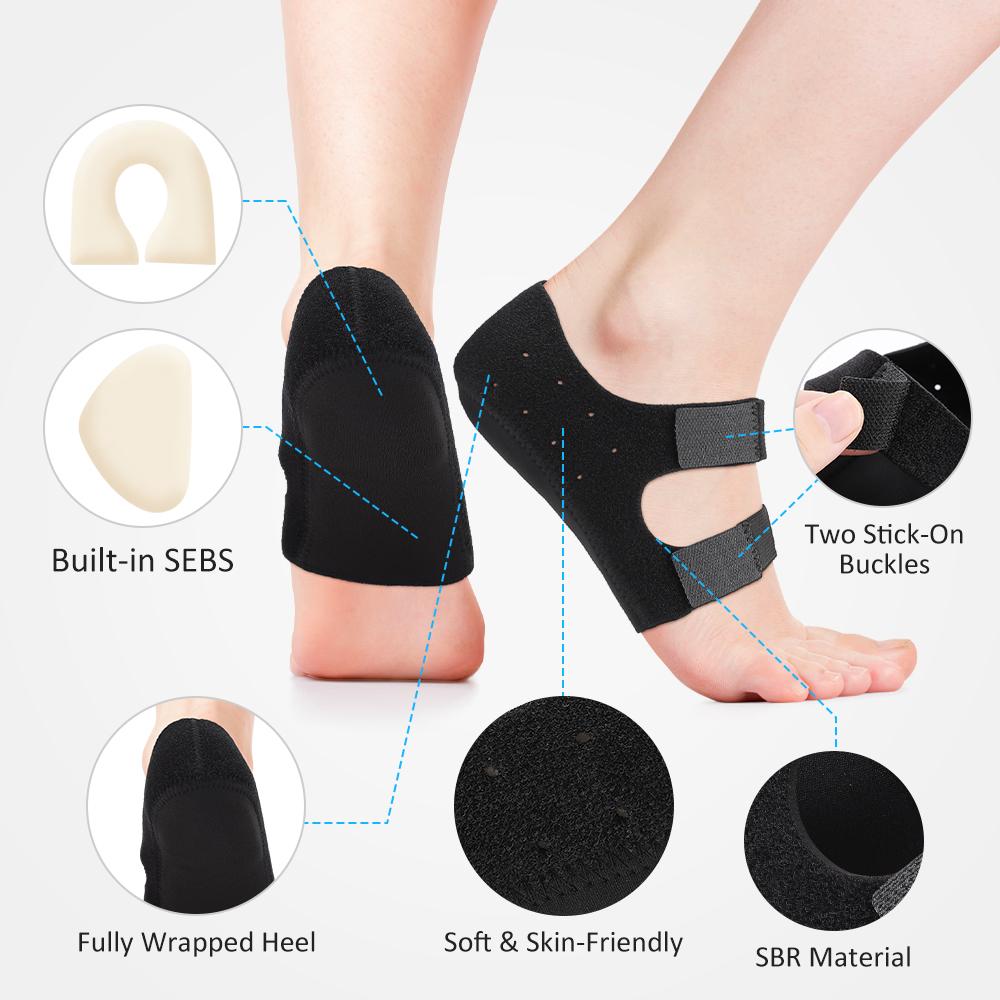 Plantar Fasciitis Heel Spur Foot Support With U-Shaped Heel Cups for Heel Relief Adjust Tightness Insoles for Man Woman Walking