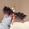 Vintage Cat Eye Sunglasses for Women, Gradient Lens Trendy Oversized Outdoor Sun Glasses