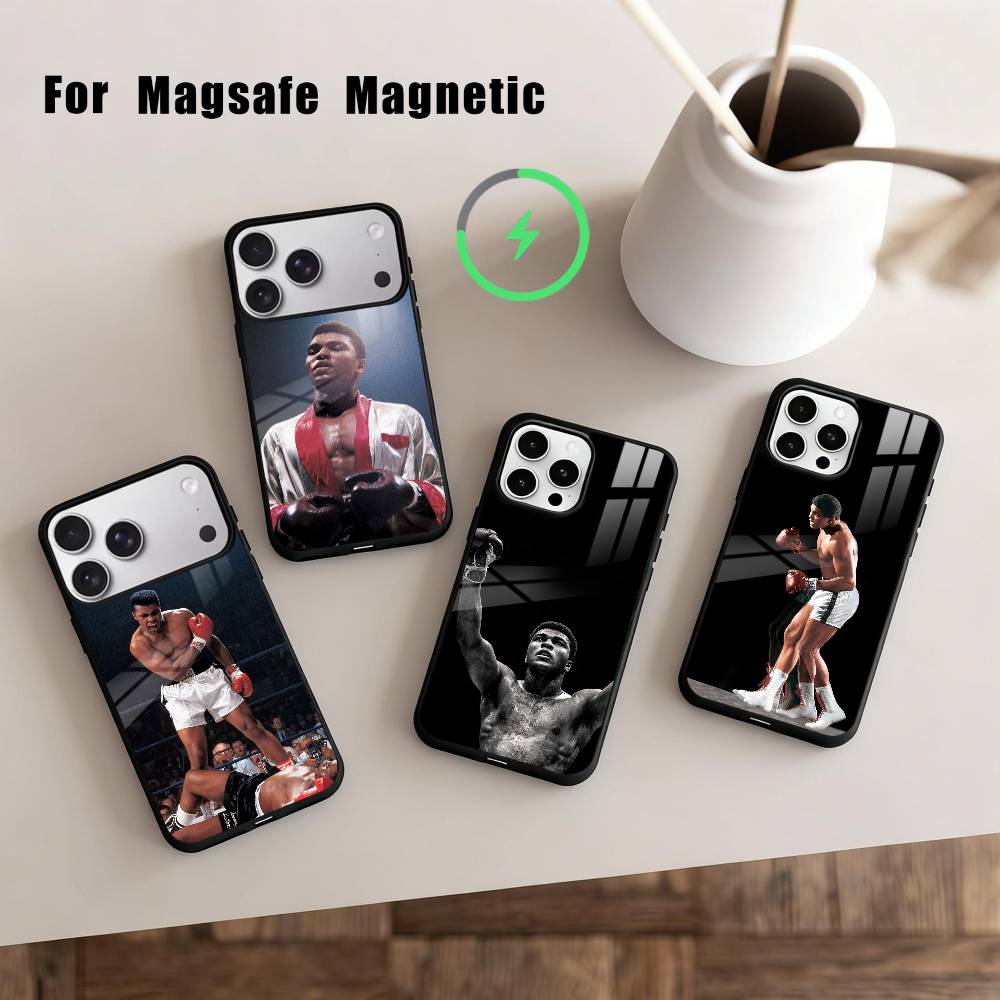 Boxing M-Muhammad A-Ali Phone Case For iPhone17,16,15,14,13,12,11 Plus,For Magnetic Wireless Charge Cover