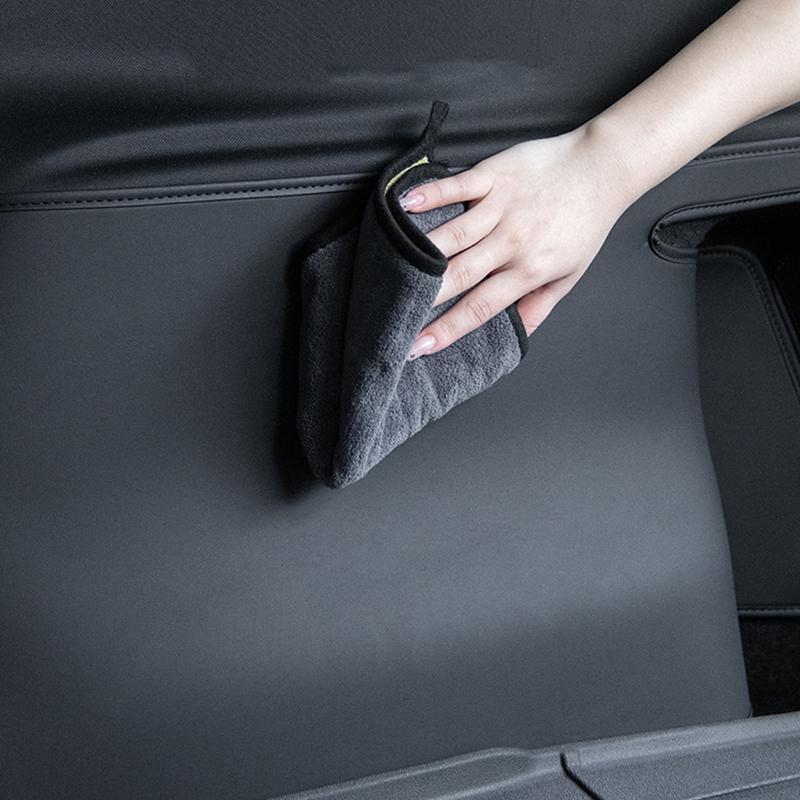 Rear Trunk Both Side Guards For Tesla Model Y Juniper 2025 2026 PU Leather Surface Corner Protection Cargo Liner Anti-dirty Pad