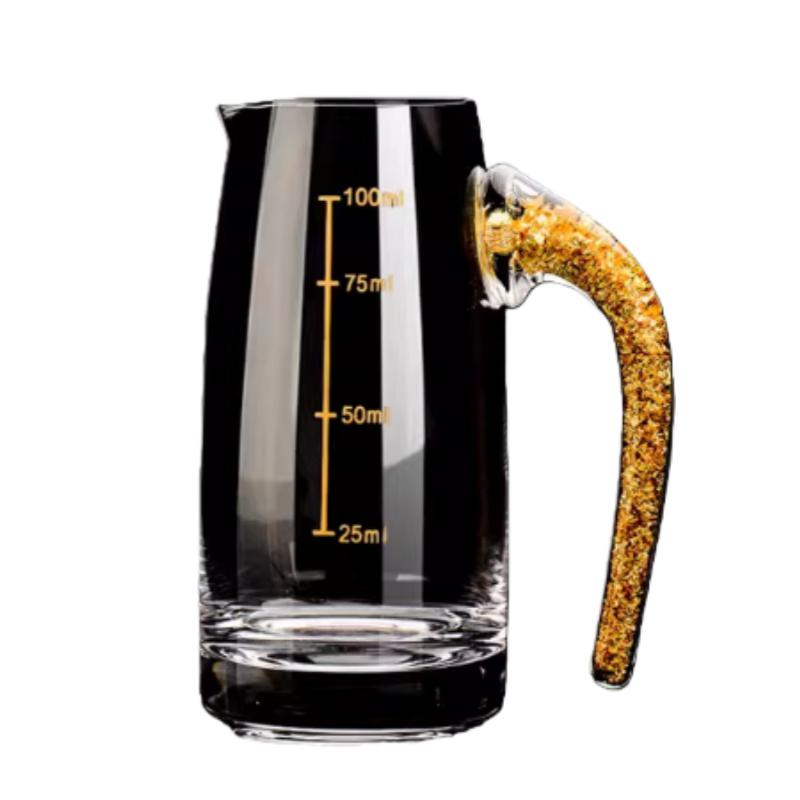 Gold Foil Glass Cup Golden Rock-shaped White Wine Cup Highball Glass 100ml Crystal Wine Dispenser Tableware Flagon Transparent