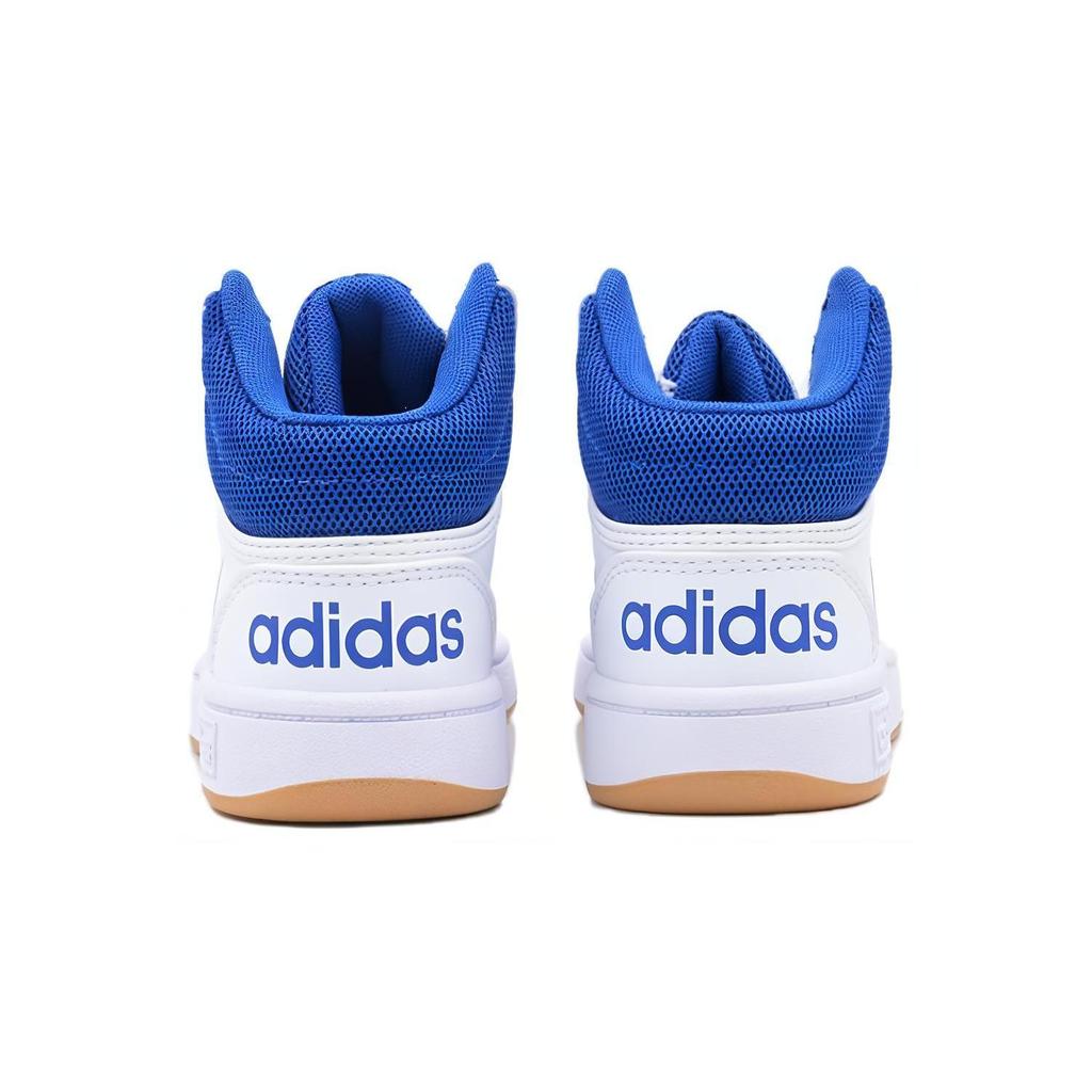 Adidas Neo Hoops Mid 3.0 K Slip Resistant Abrasion Resistant Mid top Children's Basketball Shoes White Blue Kids' IE0222