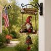 Gnomo da Giardino Rustico Campanello Campanello Gnomi Grandi Benvenuti Campanello a Sospensione Decorazione Fantasiosa per Portico Anteriore Patio Recinzione Casa di Campagna Regalo Mamma Nonna Campagna