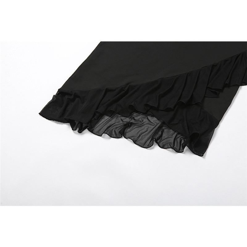 Damen Sommer Hängender Hals Sexy Eine Schulter Schlank Holz Ohrring Kleider