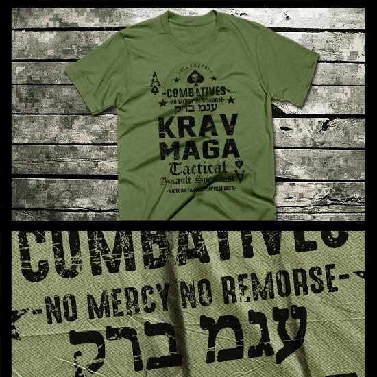 Krav Maga T-shirt Special Forces Military Martial Arts Combat Ace XL green