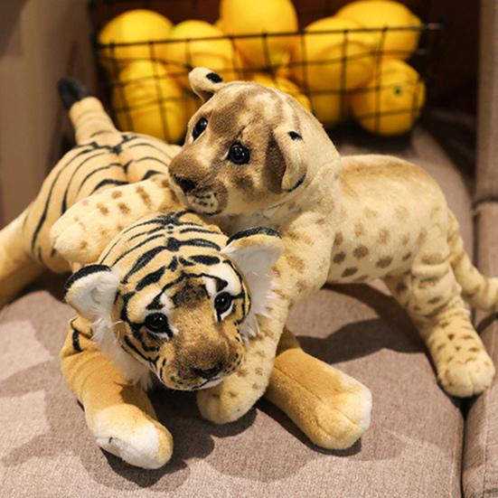 Mini Stuffed Toy Non-deforming Vivid Cartoon Funny Mascot Lion Leopard Tiger Plush Toy for Ornament