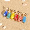 Stainless Steel Earrings Colorful Ocean Ceramic Fish Drop Dangle Earrings for Women Summer Beach Holiday Handmade Jewelry Gift