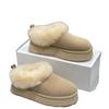 Sheepskin Version! Small Thick-soled Heightening Snow Boots Women's Retro Comfortable Soft-soled Plush Thickened Fluffy Shoes Short Boots