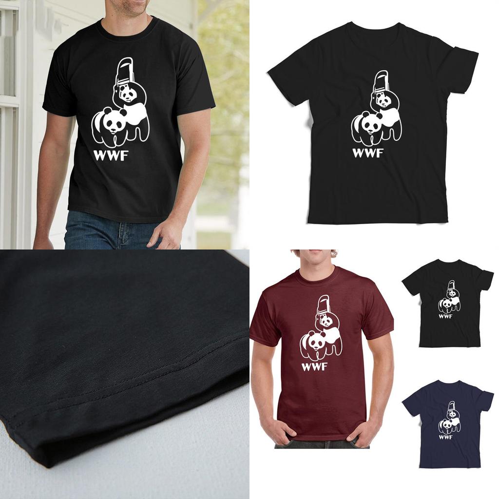New Mens Fashion Wwf Panda Tshirt Funny Humor Crew Neck Short Sleeve Tee