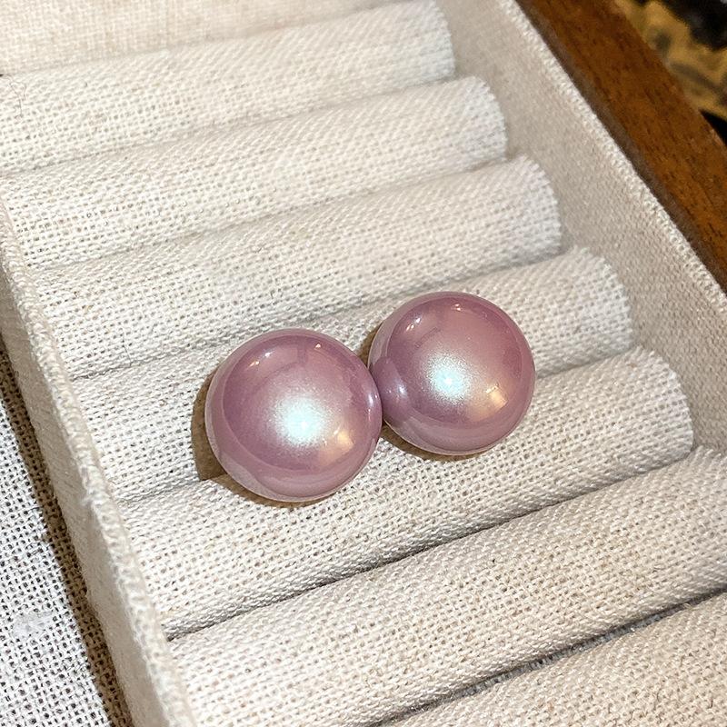 Silver needle baroque pearl earrings French fashion temperament simple stud earrings niche commuter high-end earrings