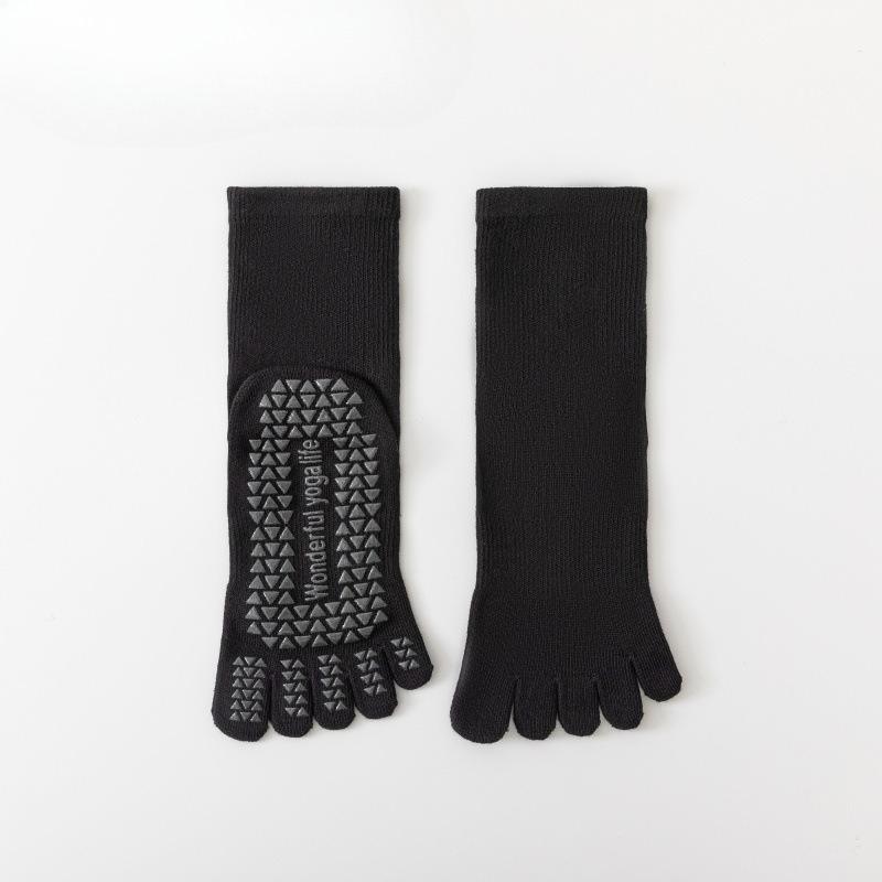 

Yoga Socks with Anti-slip Function, Sports Five-finger Socks, Yoga and Pilates Women s Five-toe Socks, Split-toe Socks 1 pair чёрный