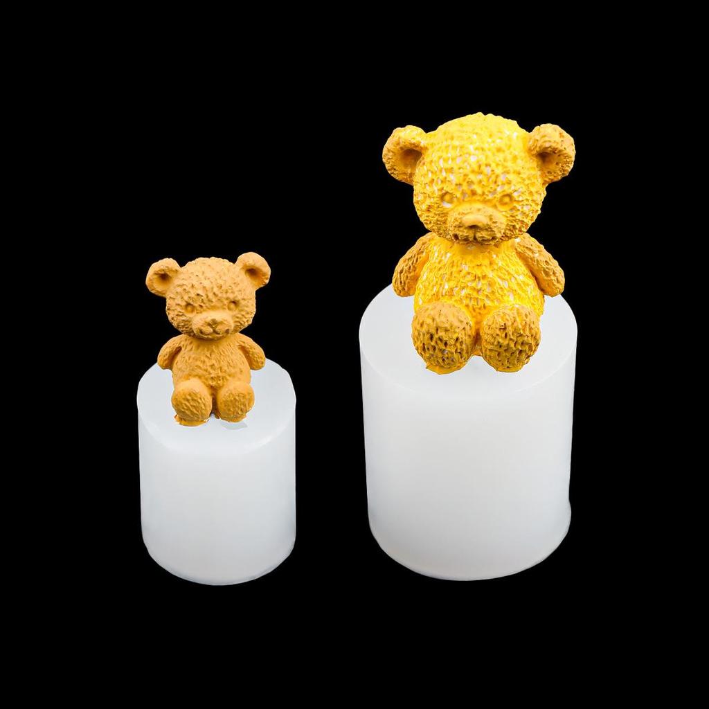 3D Cute Bear Silicone Mold for Aromatherapy Candles, Decorative Plaster, and Epoxy Resin.
