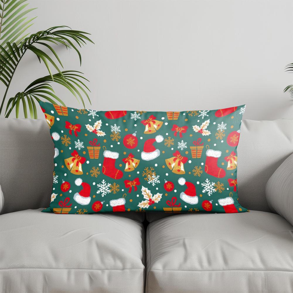 Home Decor Christmas Trees Pattern Pillow Suitable For Sofa Bedroom Car Pillow Cover Cushion Rectangular Back Cushion