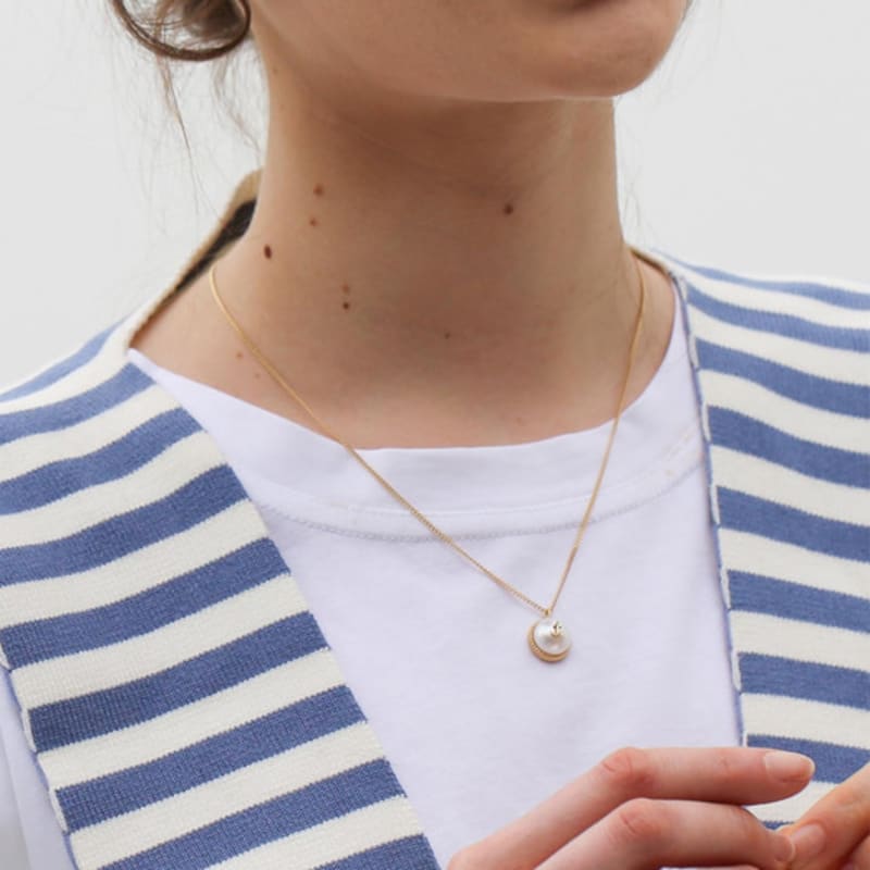 

de,deer Ancre Freshwater Pearl Necklace [2103N009] 40~44cm