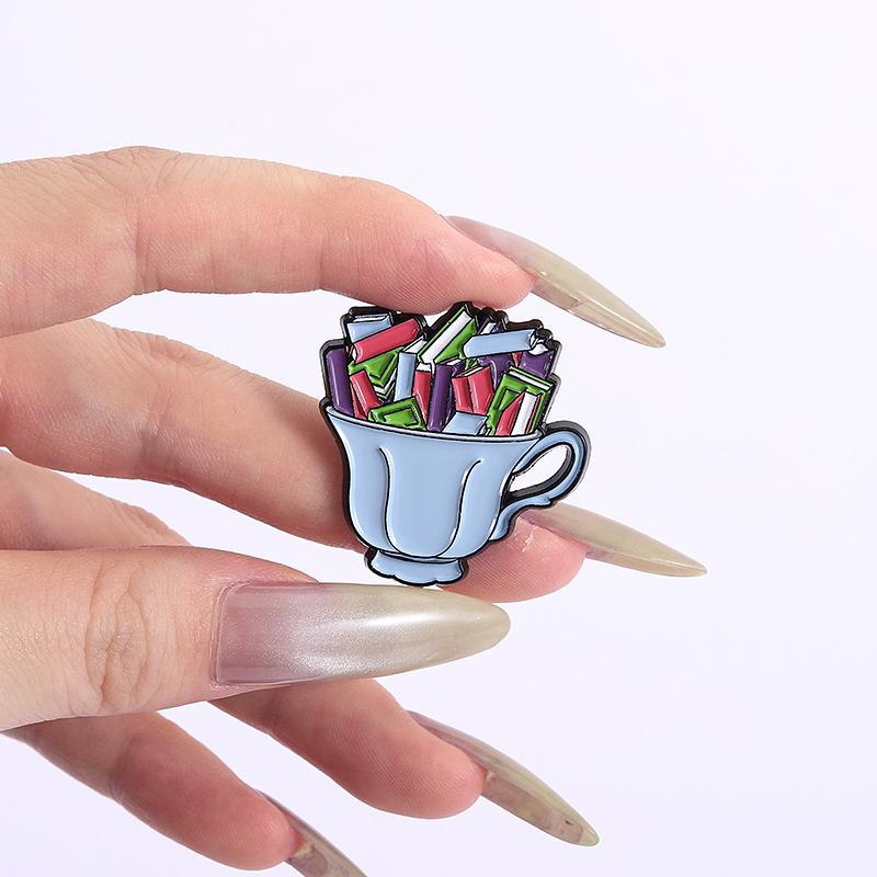 Book Storage Enamel Pins Custom SO MANY BOOKS SO LITTLE TIME Brooches Lapel Badges Clothes Funny Jewelry Gift for Friends