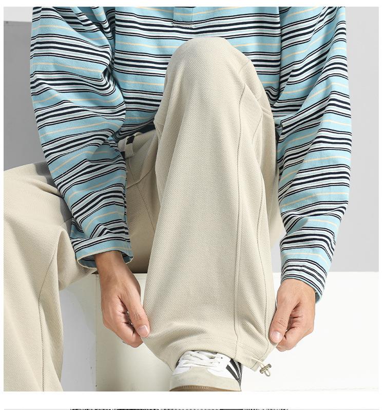 Men's Korean Relaxed Wide-Leg Velvet Sweatpants for Autumn and Winter