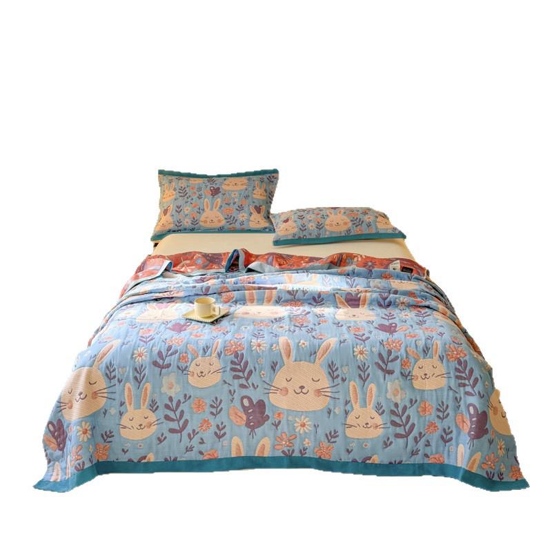 Three-layer Cotton Gauze Blanket - Versatile for Office Nap, Sofa, Air Conditioning, and Summer Quilt Uses