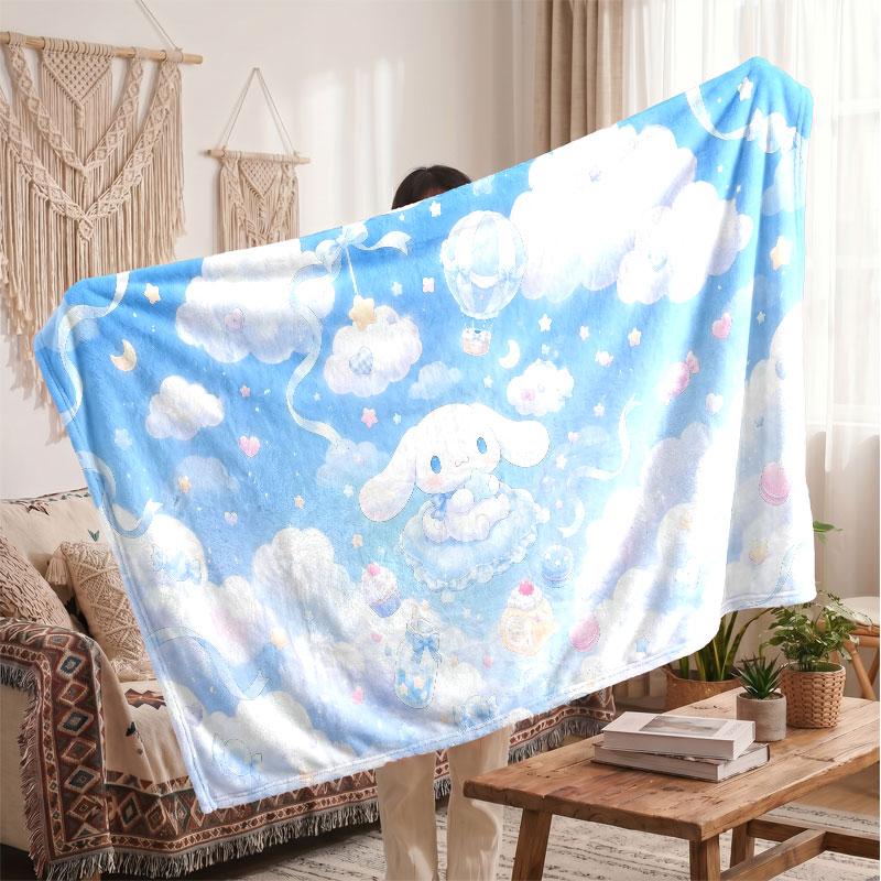 Warm Flannel BlanketCinnamoroll Soft Cozy Throw Blanket for Bedroom Couch